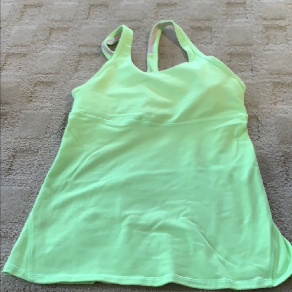 Neon lime green Lululemon tank top
